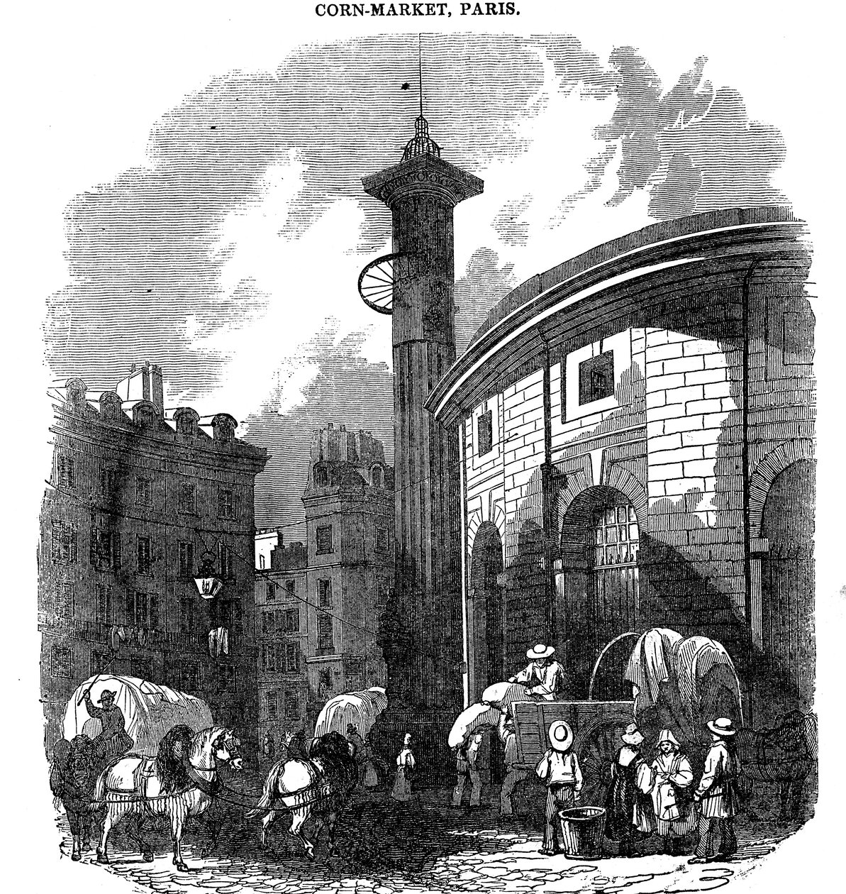 Graanmarkt, Parijs, 1836 door Unbekannt