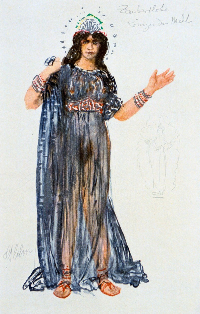 Kostuumontwerp voor de Koningin van de Nacht, 1913 door Unbekannt