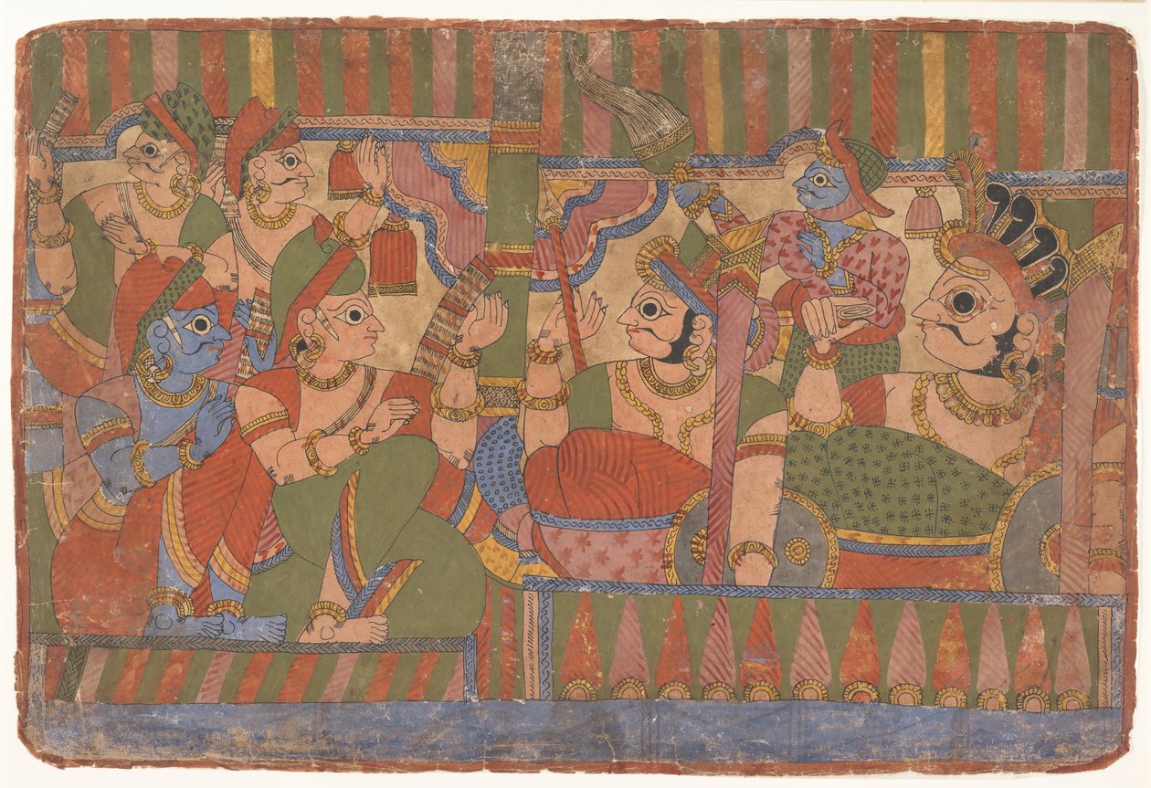 Raad van helden... uit een verspreide Mahabharata Grote nakomelingen van Mahabharata door Unbekannt