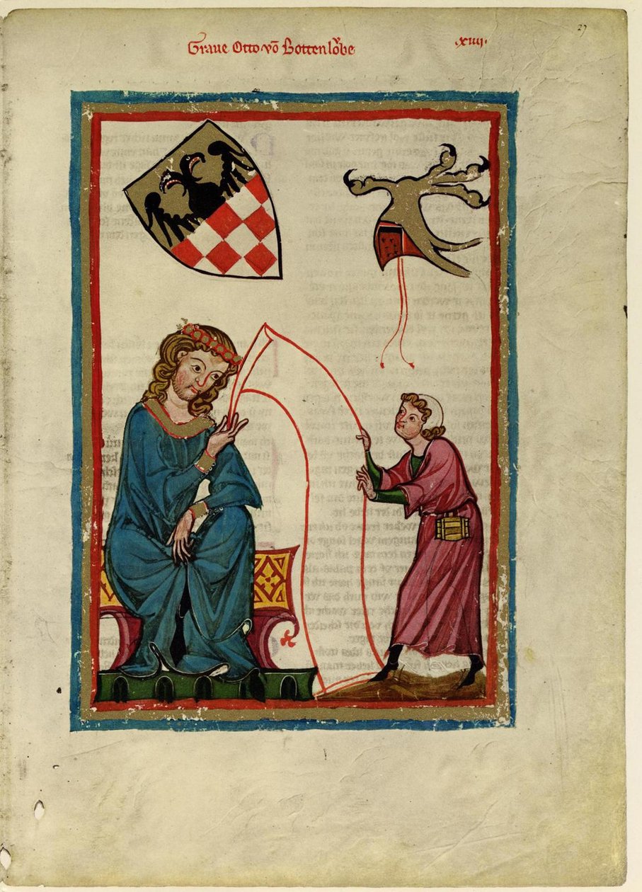 Graaf Otto von Botenlauben Uit de Codex Manesse, tussen 1305 en 1340 door Unbekannt
