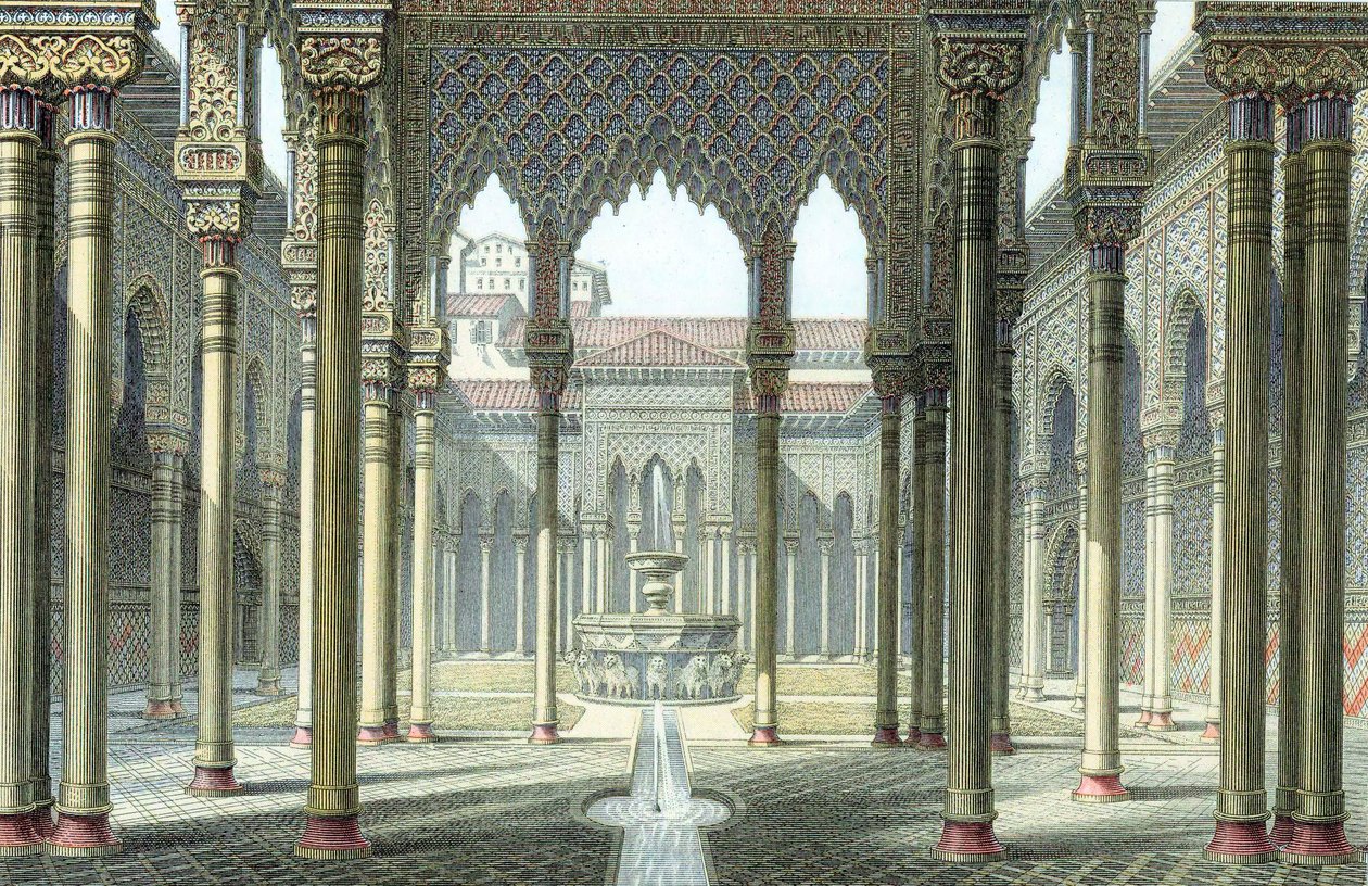 Hof van de Leeuwen, Alhambra paleis, Granada, Spanje door Unbekannt