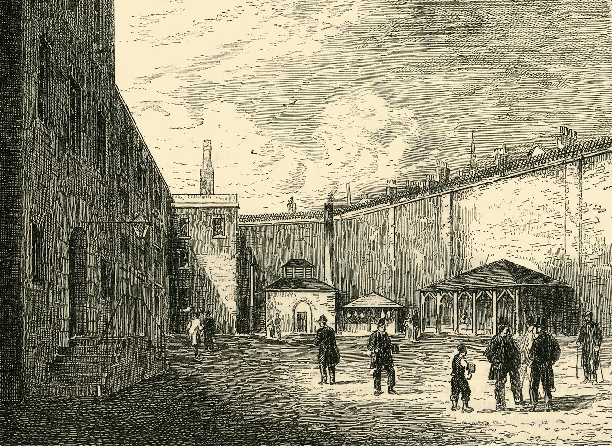 Binnenplaats in de Fleet Gevangenis, ca. 1872 door Unbekannt