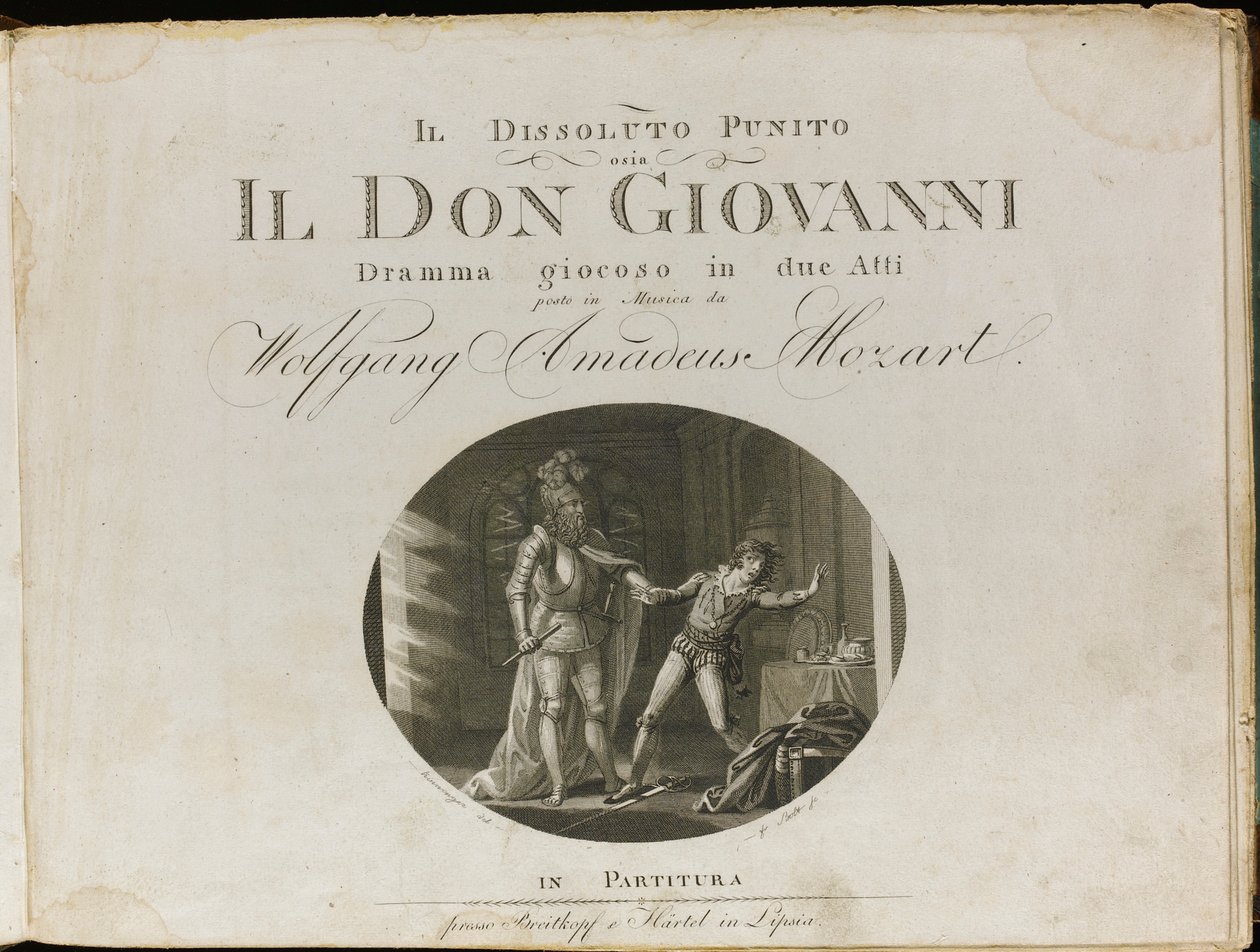 Omslag van de partituur van de opera Don Giovanni door Wolfgang Amadeus Mozart door Unbekannt