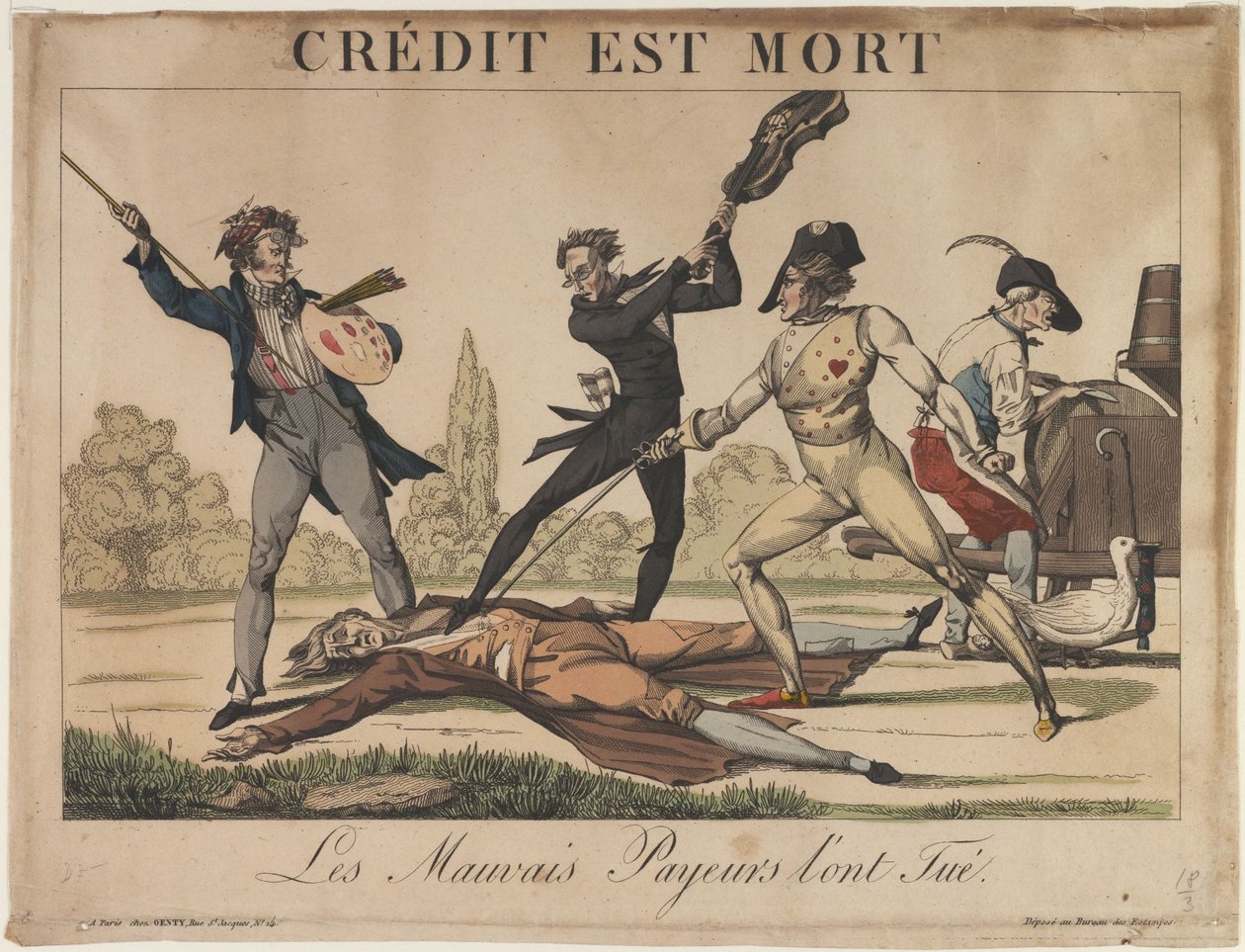Crédit est Mort (Krediet is dood), vroege 19e eeuw door Unbekannt