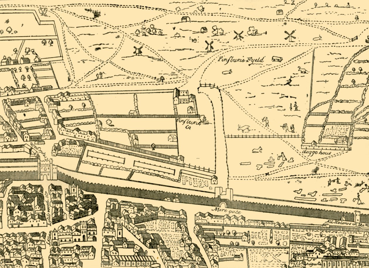 Cripplegate en omgeving, ca. 1872 door Unbekannt