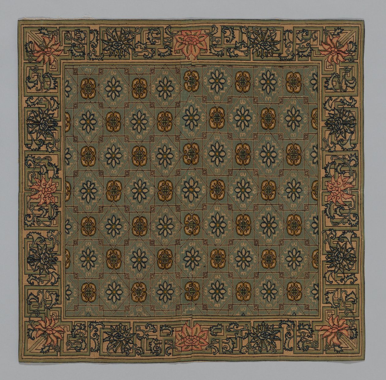 Kussenhoes, China, Qing-dynastie 1644-1911 door Unbekannt