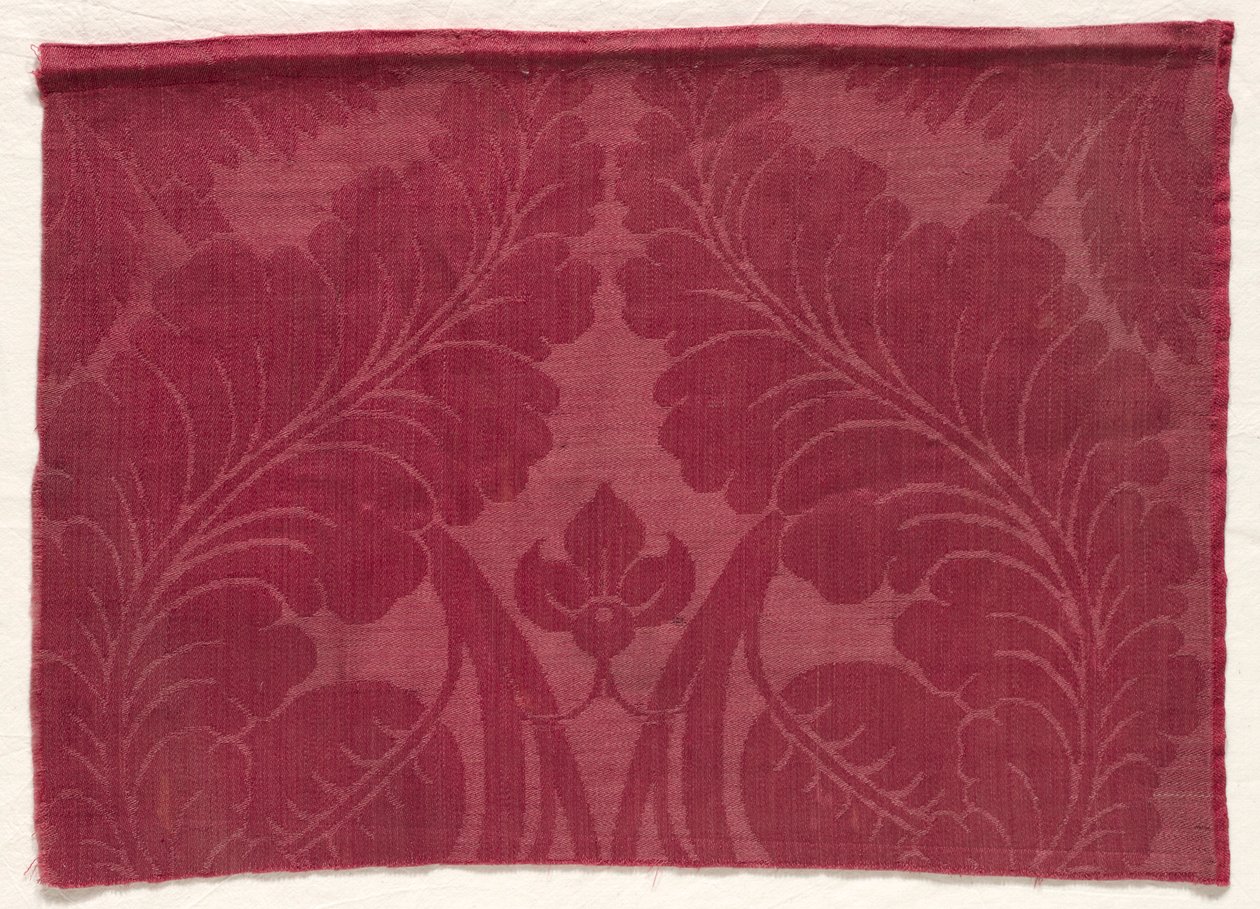 Damast met Blad- en Bloemmotief, 1700s - 1800s door Unbekannt
