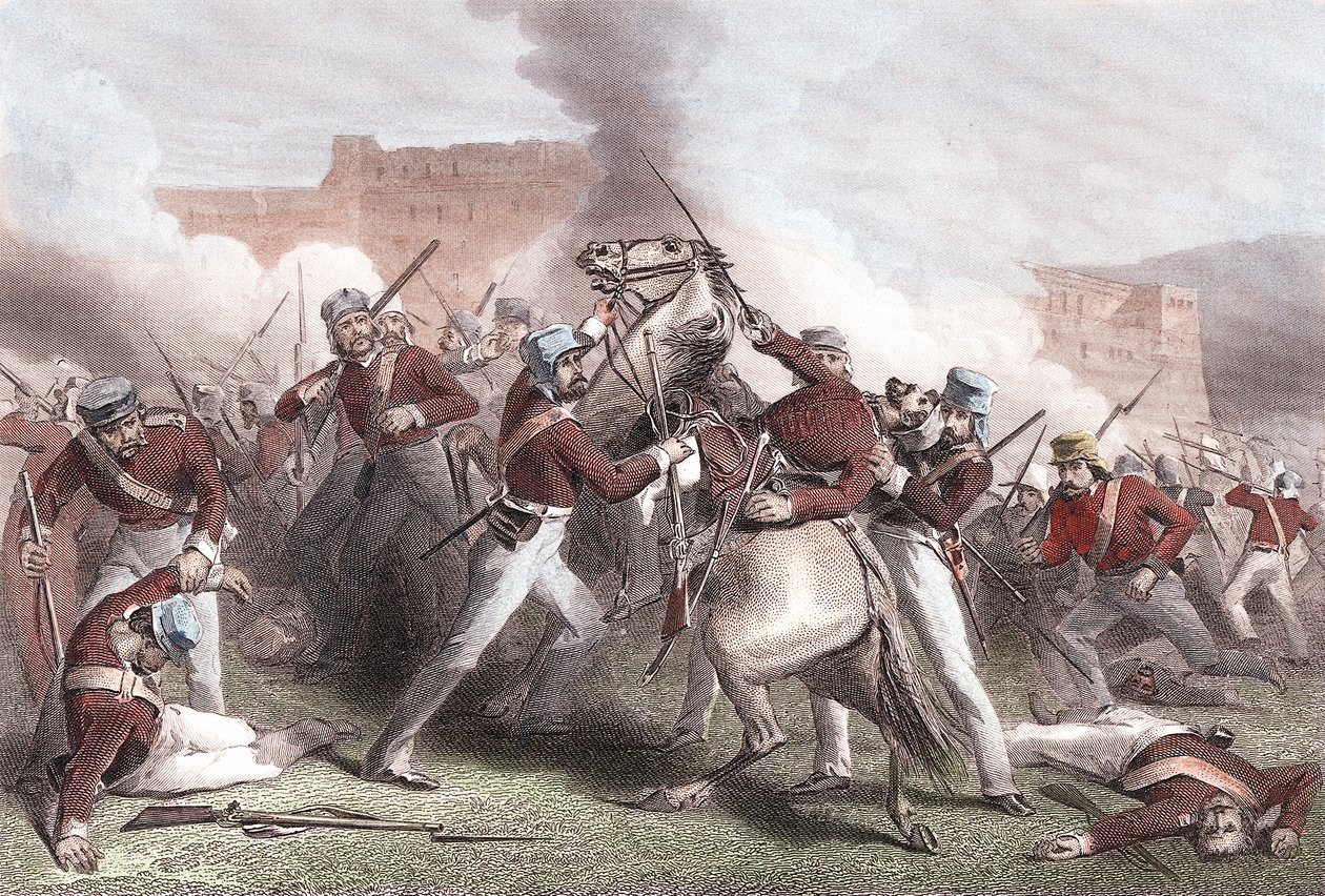 Dood van brigadegeneraal Adrian Hope, Indiase opstand, 15 april 1858 door Unbekannt