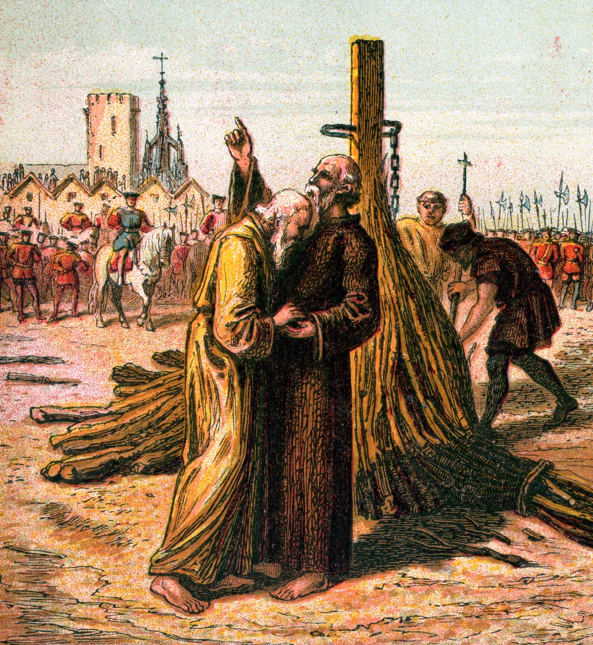 De dood van Ridley en Latimer, 1555, ca. 1850 door Unbekannt