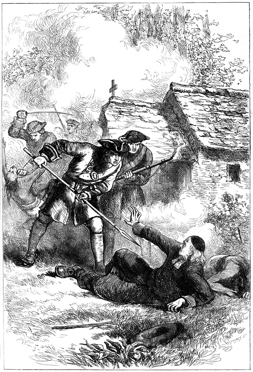 Dood van Sebastien Rale, Franse jezuïetenmissionaris in Amerika, 1724 c1880 door Unbekannt