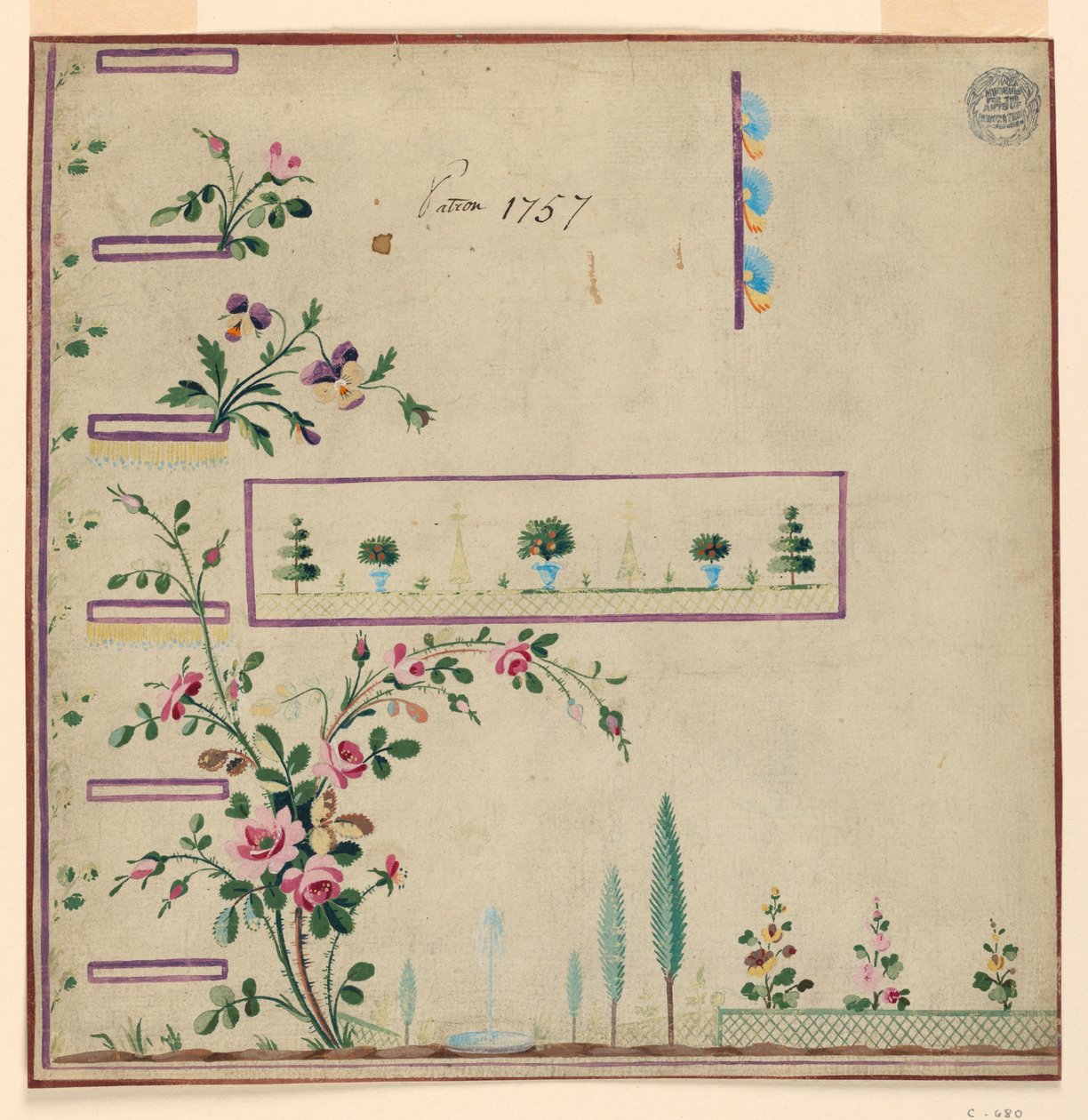 Ontwerp voor Gile, patroon 1757 van de Fabrique de St. Ruf door Unbekannt
