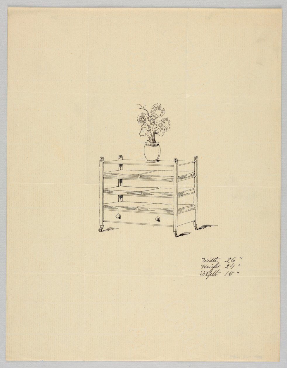 Ontwerp voor Drie-Lagen Tafel met Vaas en Bloemen, 1900-1905 door Unbekannt