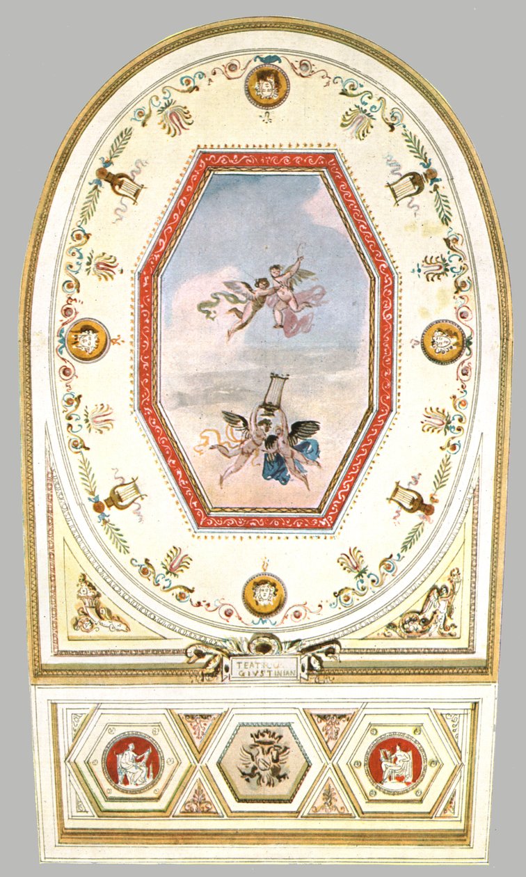 Ontwerp voor een plafond in een theater, Italië, 1928 door Unbekannt
