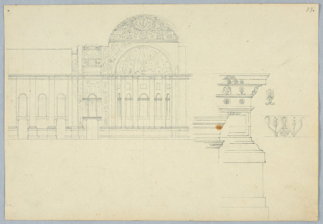 Ontwerp voor het Interieur van een Koepelgebouw door Unbekannt