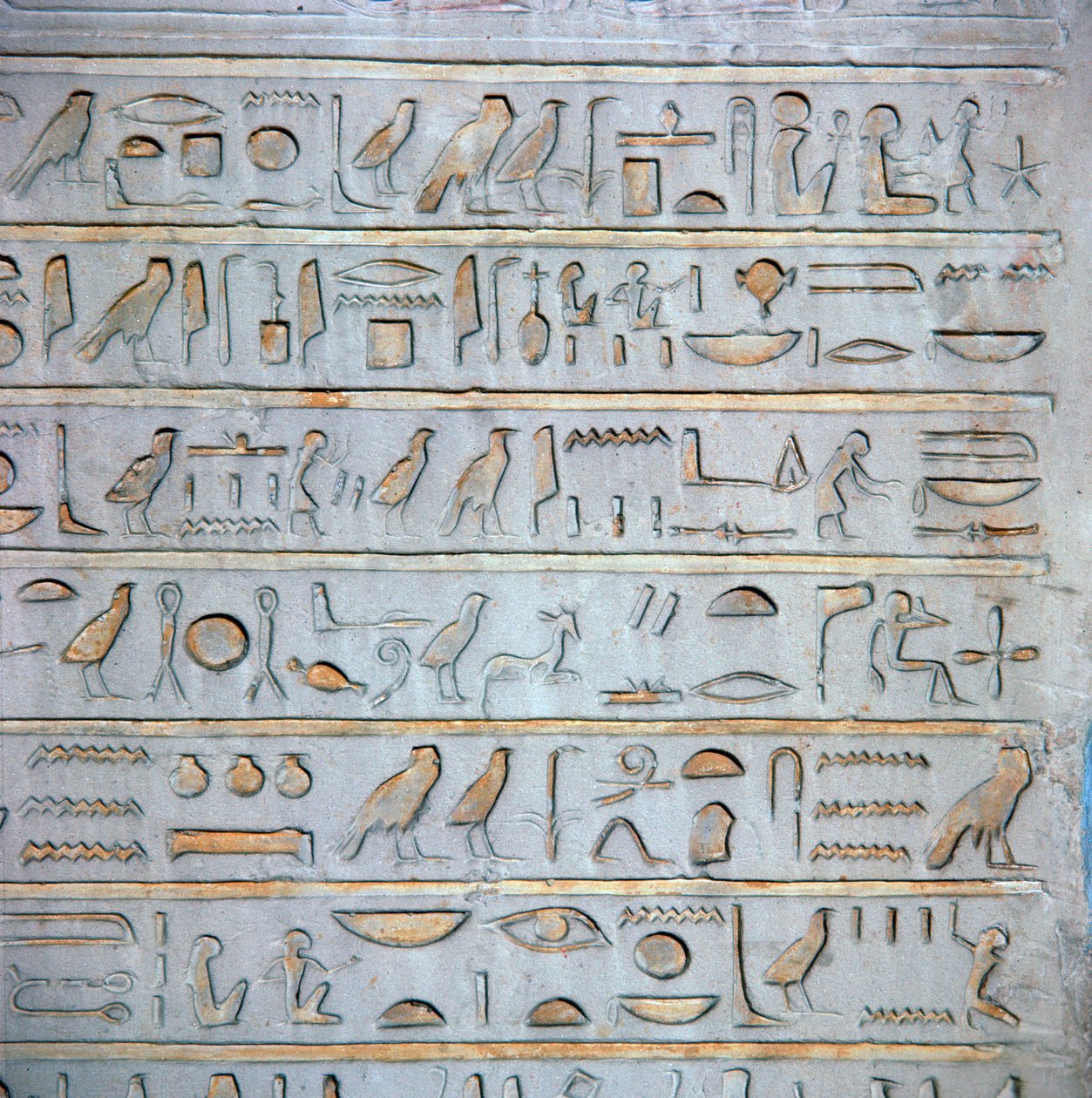 Detail van Egyptische hiërogliefen van een grafstèle door Unbekannt
