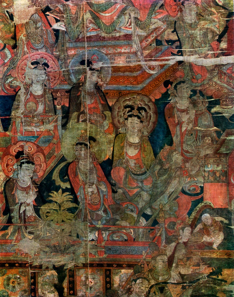 Detail van een afbeelding van het Paradijs, Chinees, Tang-dynastie, 618-907, 1925 door Unbekannt
