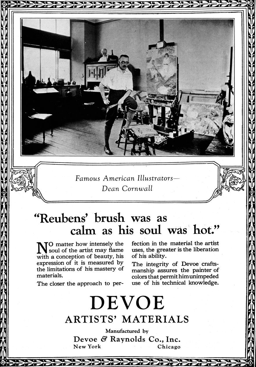 Devoe Artists Materials: Beroemde Amerikaanse Illustratoren - Dean Cornwell, c1923, 1923 door Unbekannt