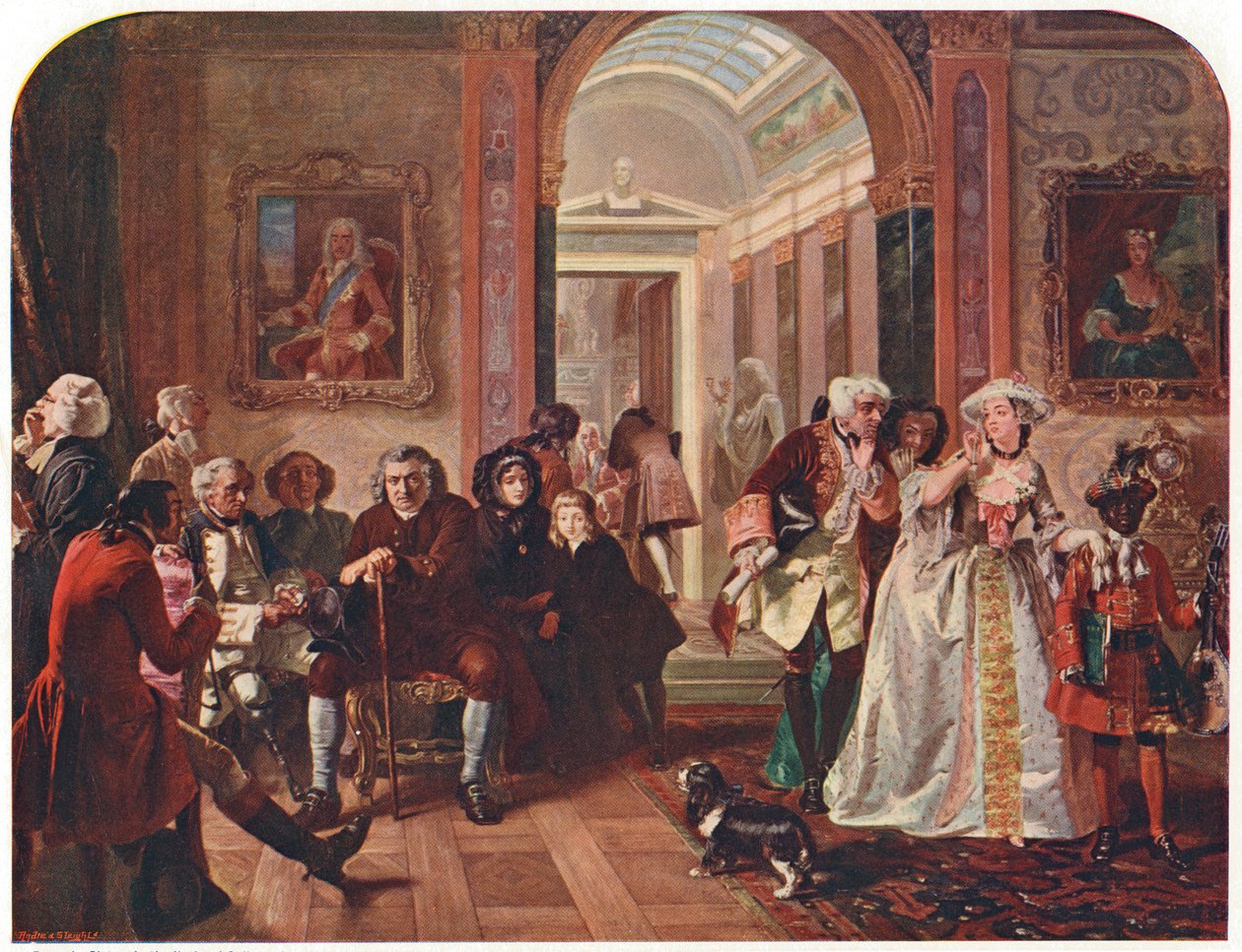Dokter Johnson in de voorkamer van Lord Chesterfield, wachtend op een audiëntie, 1748 door Unbekannt