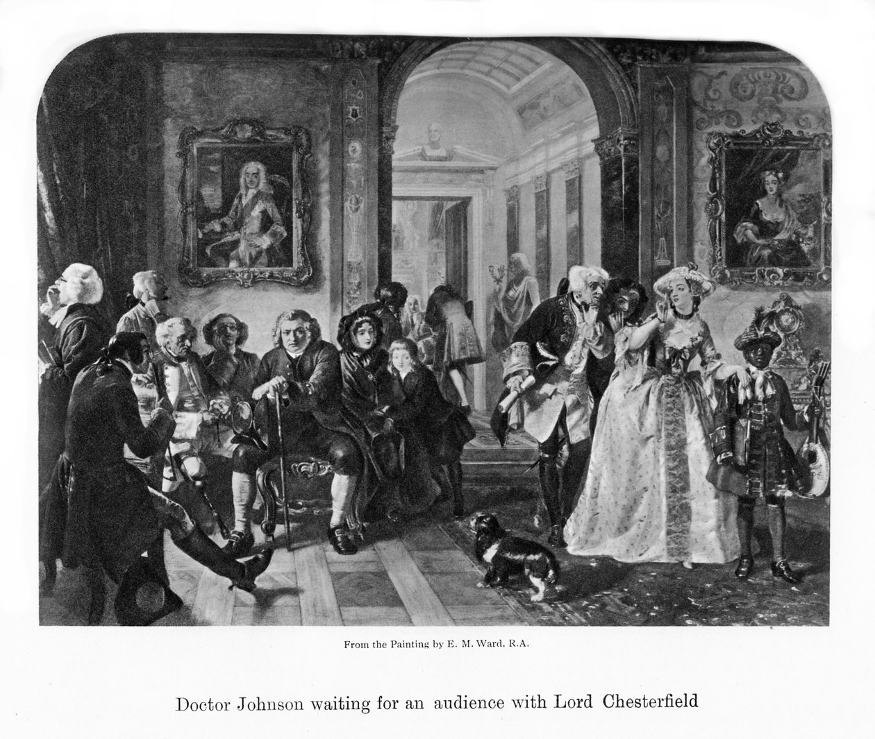 Dokter Johnson wacht op een audiëntie met Lord Chesterfield, 19e eeuw door Unbekannt