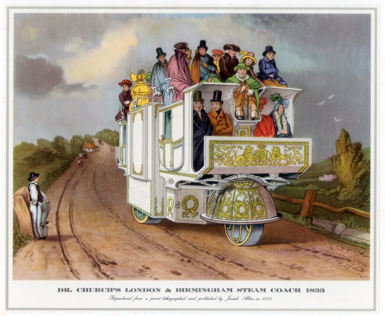 Dr Churchs Londen en Birmingham stoomkoets, 1833 door Unbekannt