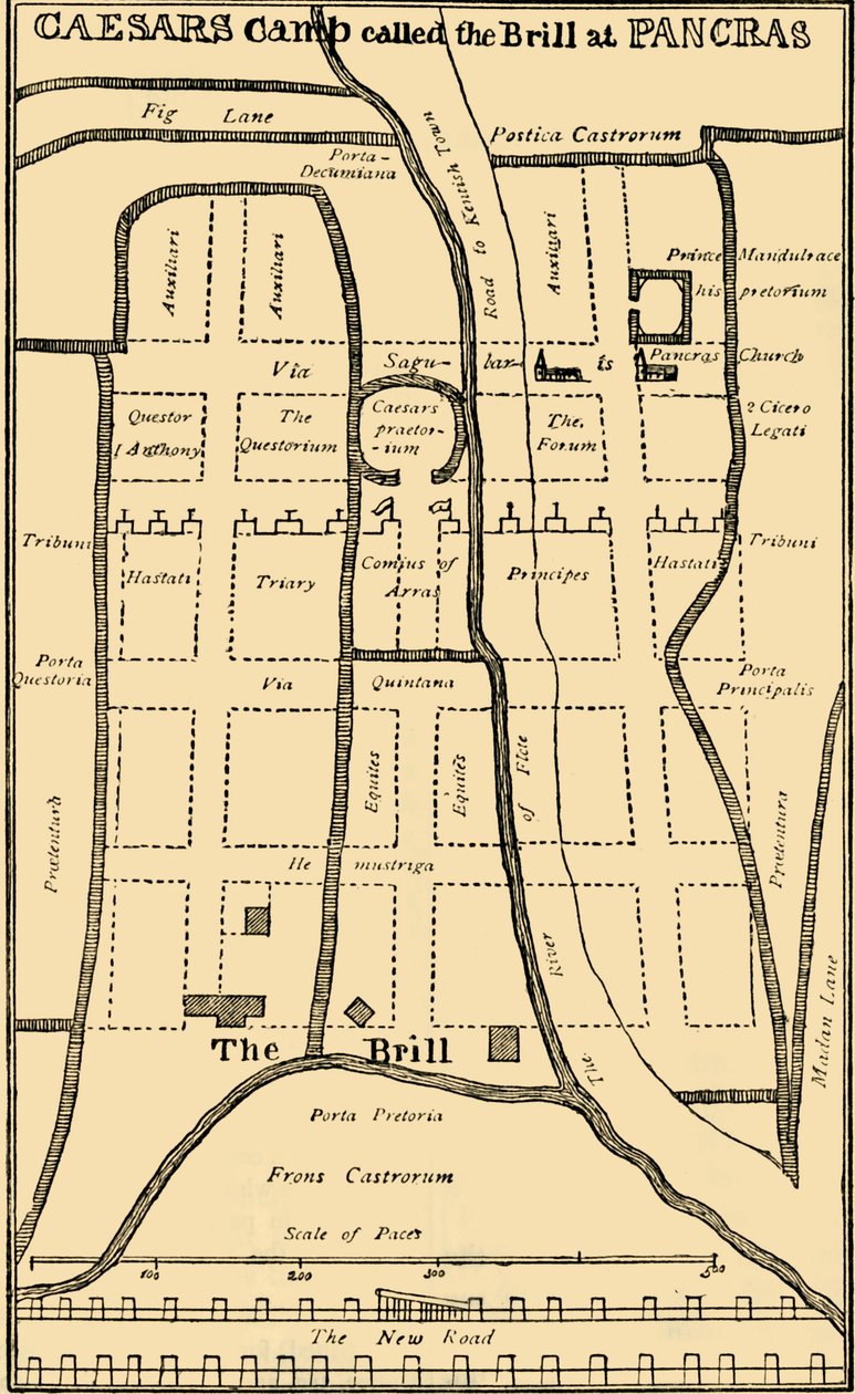Dr. Stukeleys plan van het kamp bij St. Pancras, ca. 1750, ca. 1876 door Unbekannt