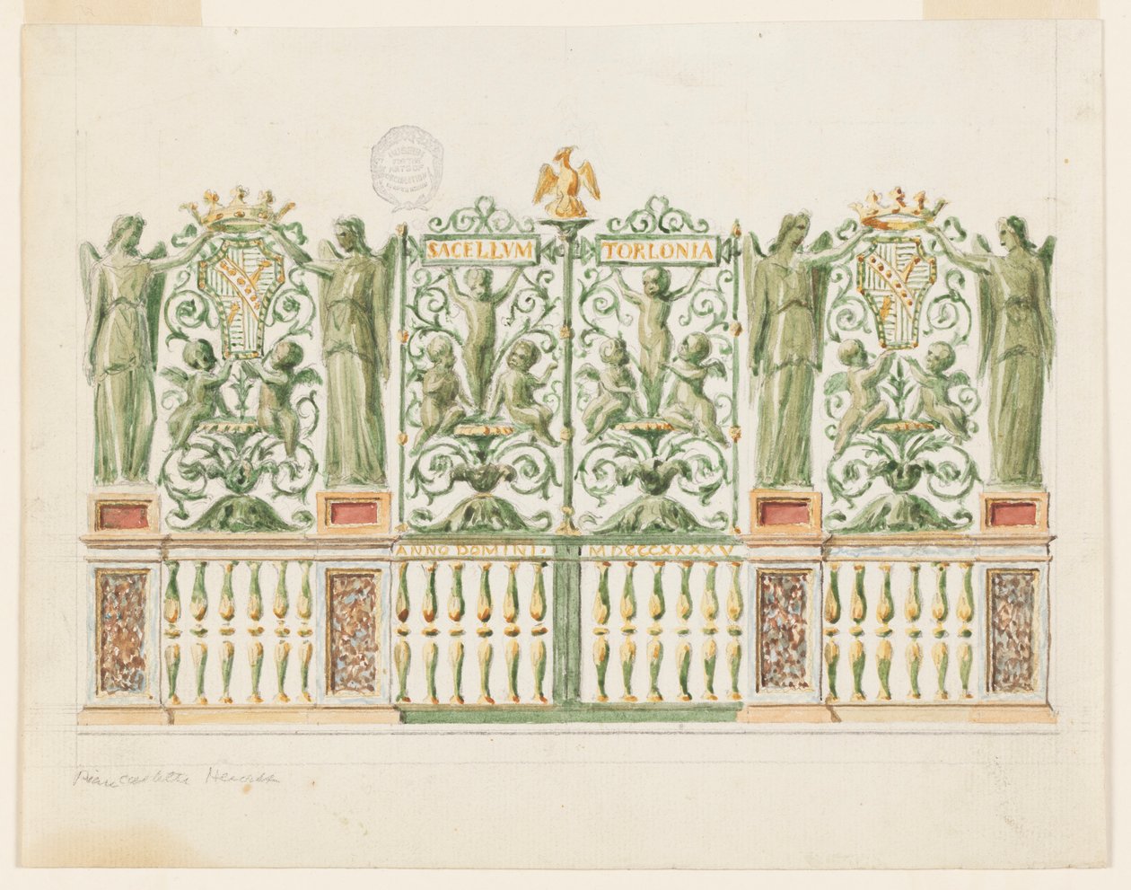 Ontwerp voor kapelpoort, 1845 door Unbekannt