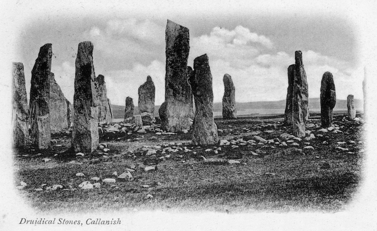 Druidische stenen, Callanish, Isle of Lewis, Western Isles, Schotland, 1902 door Unbekannt