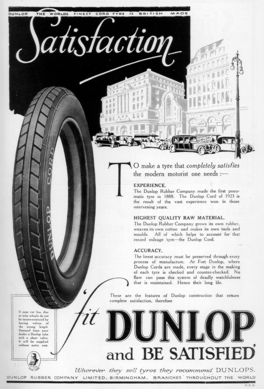 Dunlop advertentie, 1923 door Unbekannt