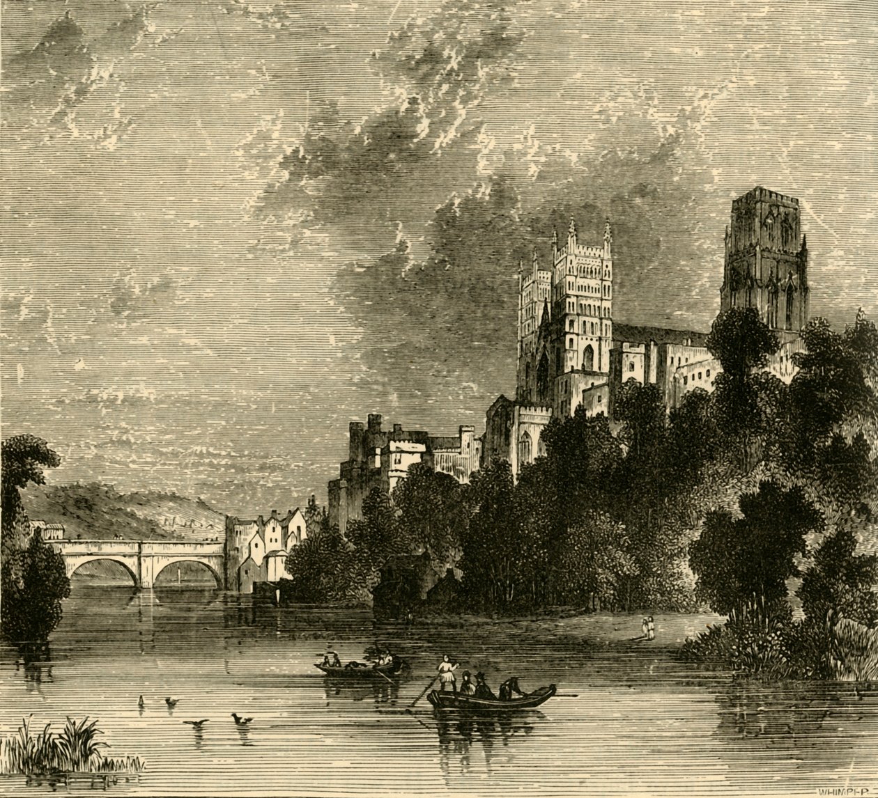 Kathedraal van Durham vanuit het zuidwesten, 1898 door Unbekannt