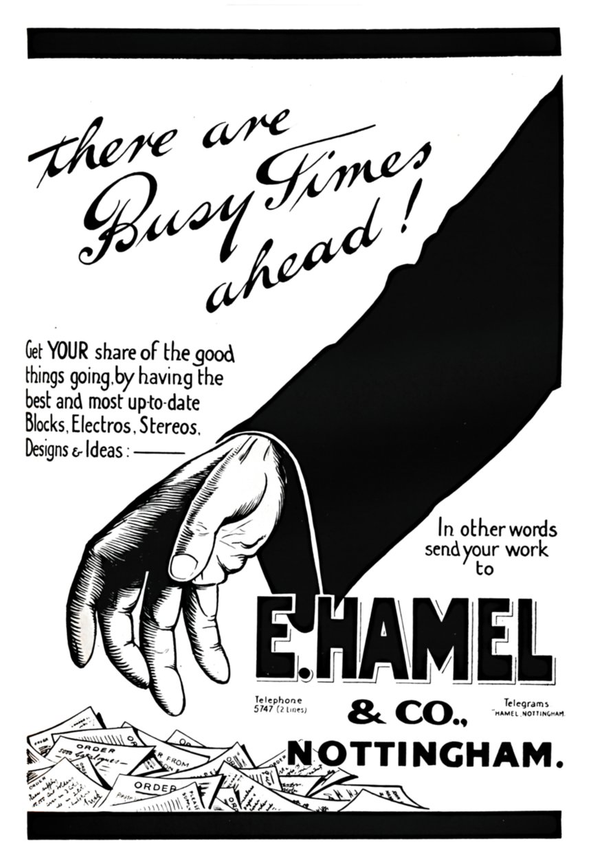 E. Hamel & Co. advertentie - Er komen drukke tijden aan!, 1919 door Unbekannt