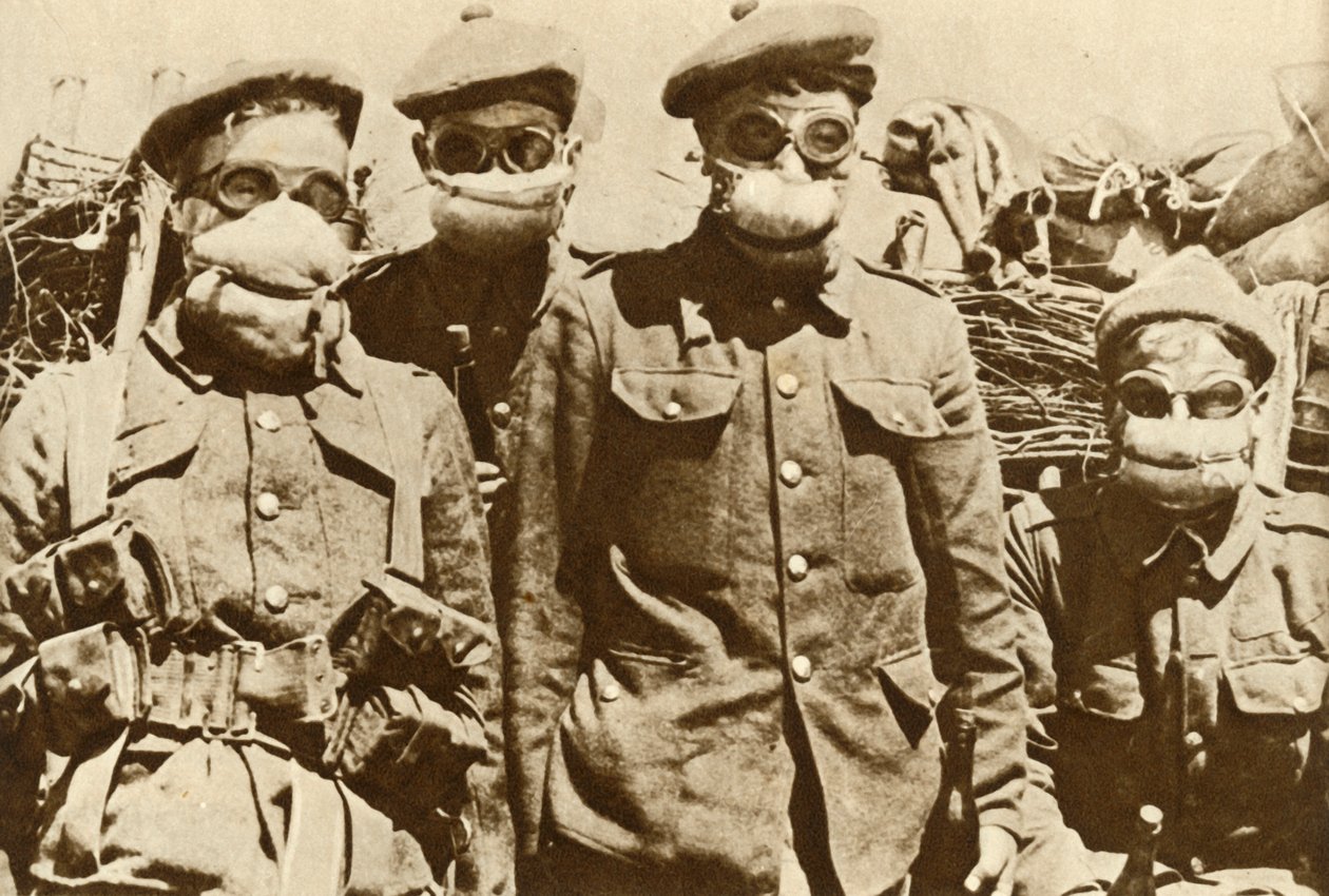 Vroege gasmaskers, Eerste Wereldoorlog door Unbekannt