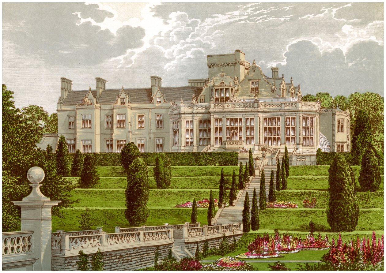 Easton Hall, Lincolnshire, huis van Baronet Cholmeley, ca. 1880 door Unbekannt