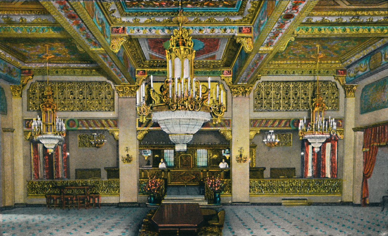 Uitgebreid interieur van Casino en beroemde Gouden Bar, Hotel Agua Caliente door Unbekannt