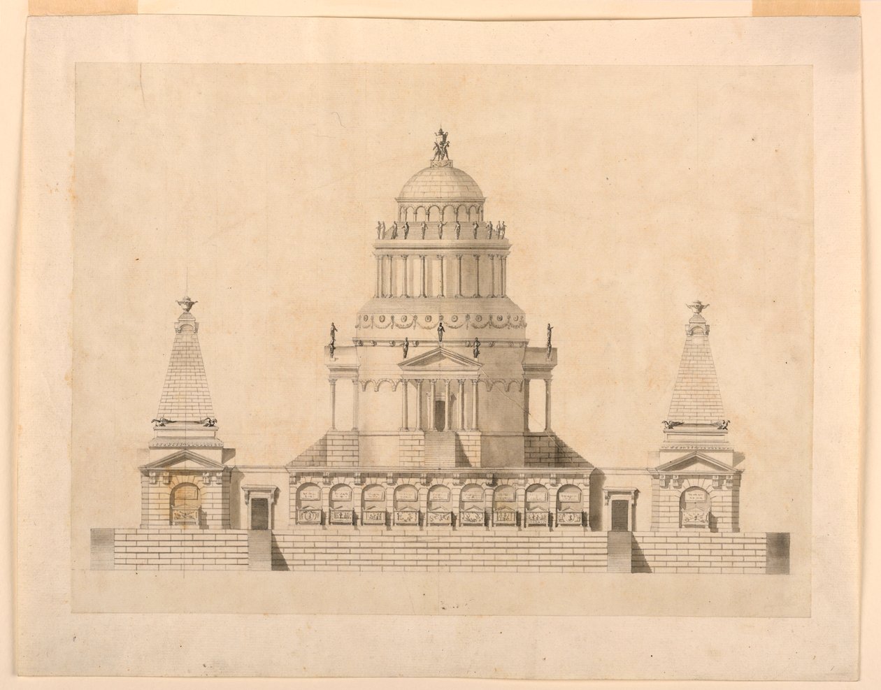 Opstand van een Fantastisch Mausoleum door Unbekannt