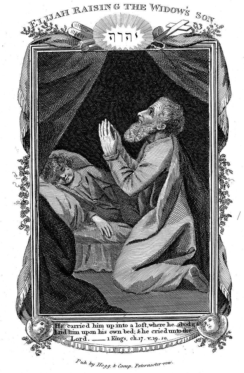 Elia wekt de zoon van de weduwe op, ca. 1808 door Unbekannt