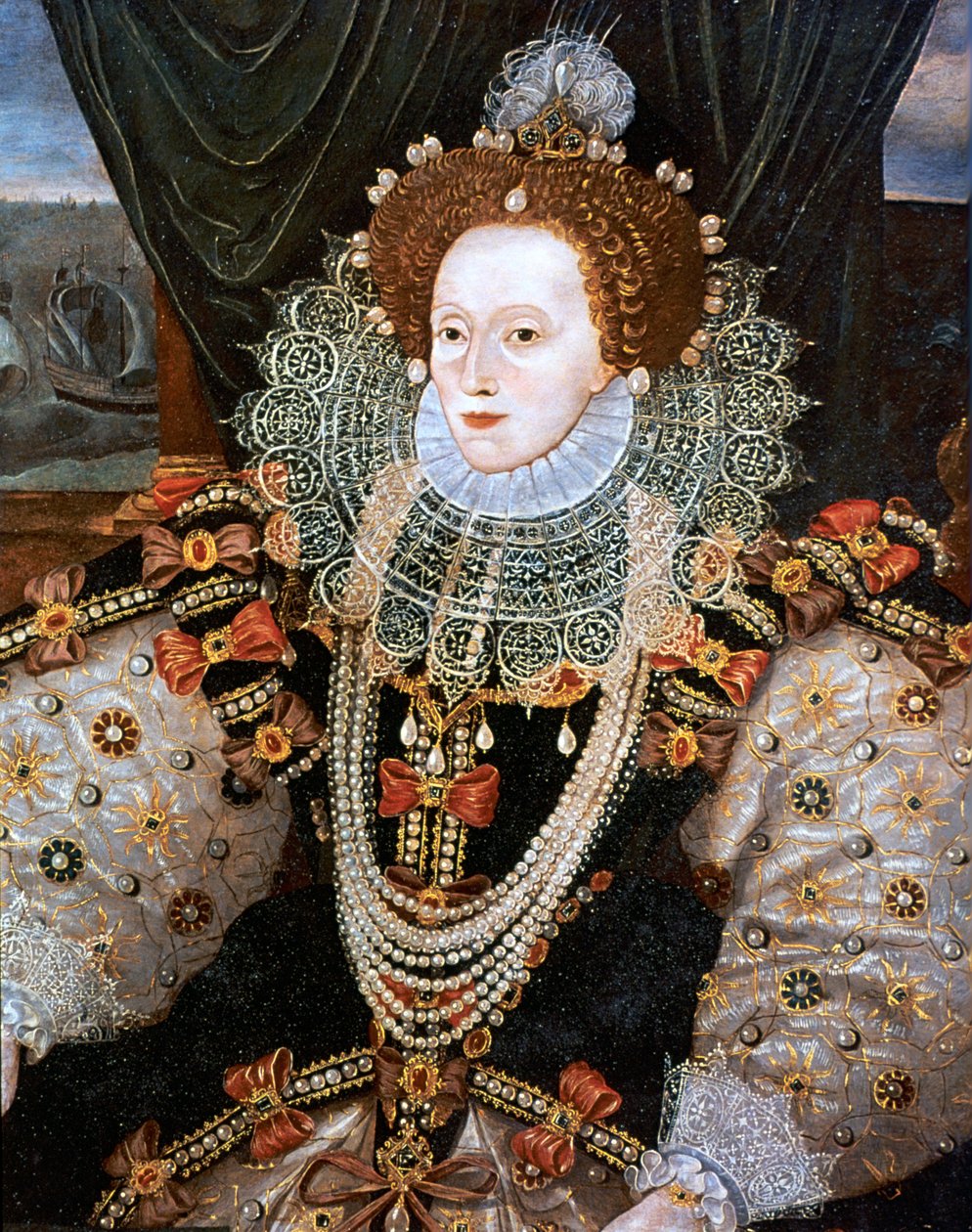 Elizabeth I, Koningin van Engeland en Ierland, ca. 1588 door Unbekannt