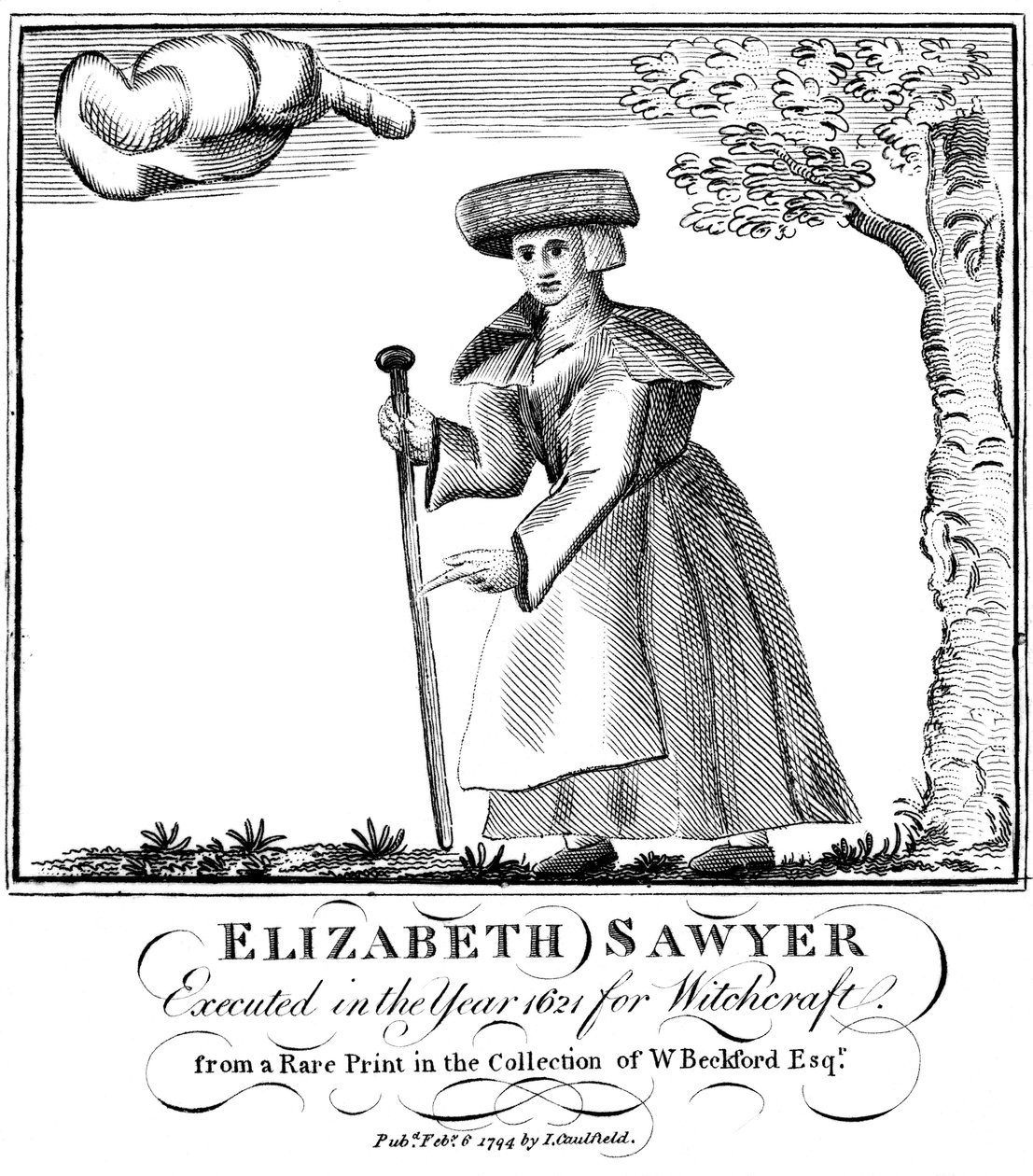Elizabeth Sawyer, geëxecuteerd als heks in Engeland door Unbekannt
