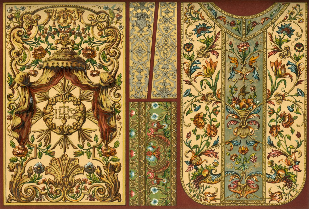 Borduurwerk, lederen wandtapijt, goudsmeedwerk, 17e, 18e en 19e eeuw, 1898 door Unbekannt