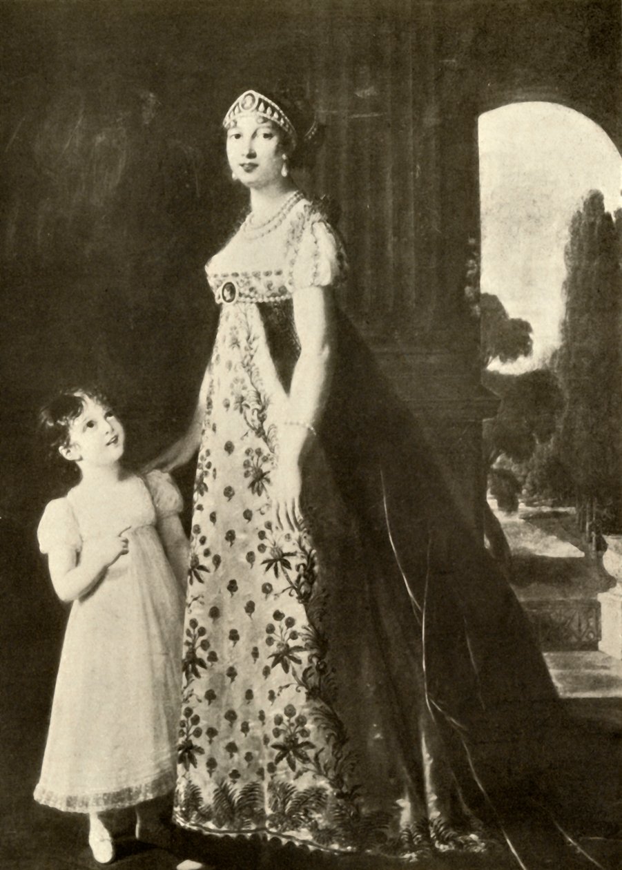 Empire jurk en kinderjurk versierd met Valenciennes kant, 1804, 1937 door Unbekannt