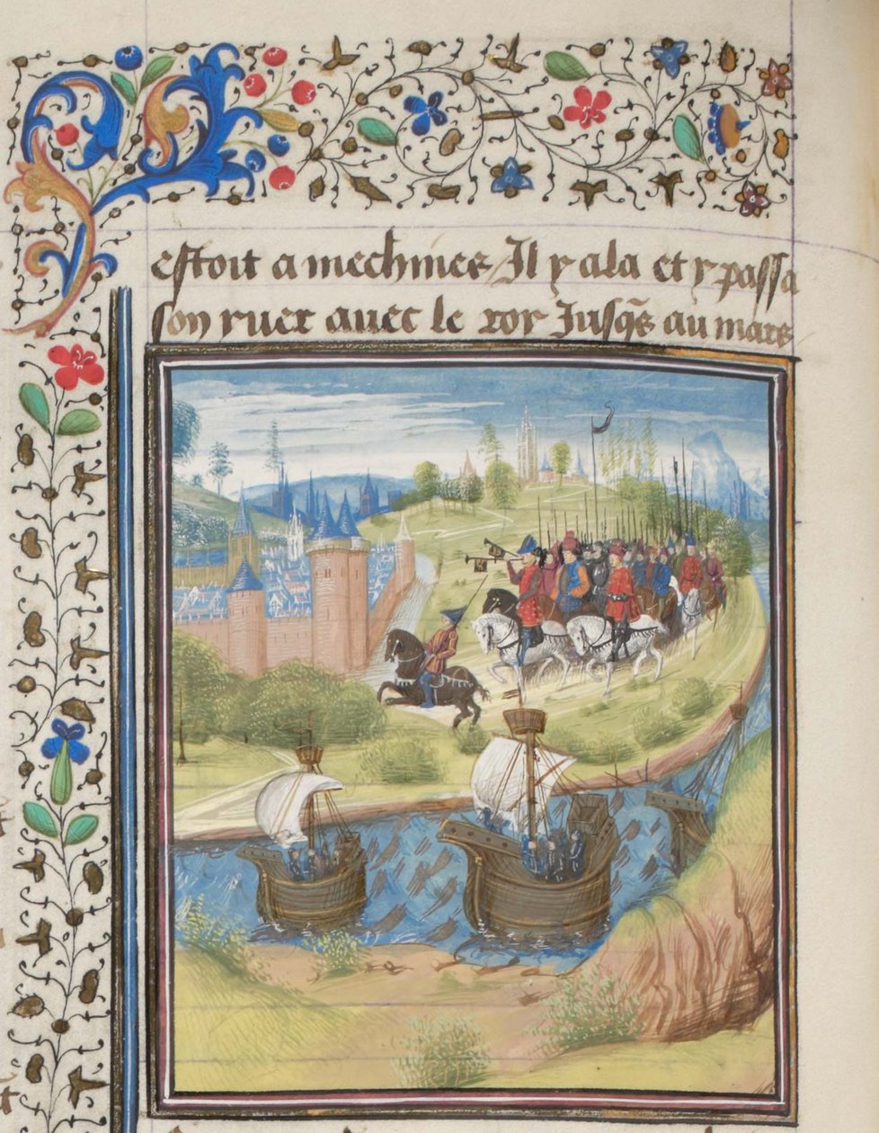 Engelse koning Richard I Leeuwenhart veroverde het eiland Cyprus in 1191. Miniatuur uit de Historia van Willem van Tyrus door Unbekannt
