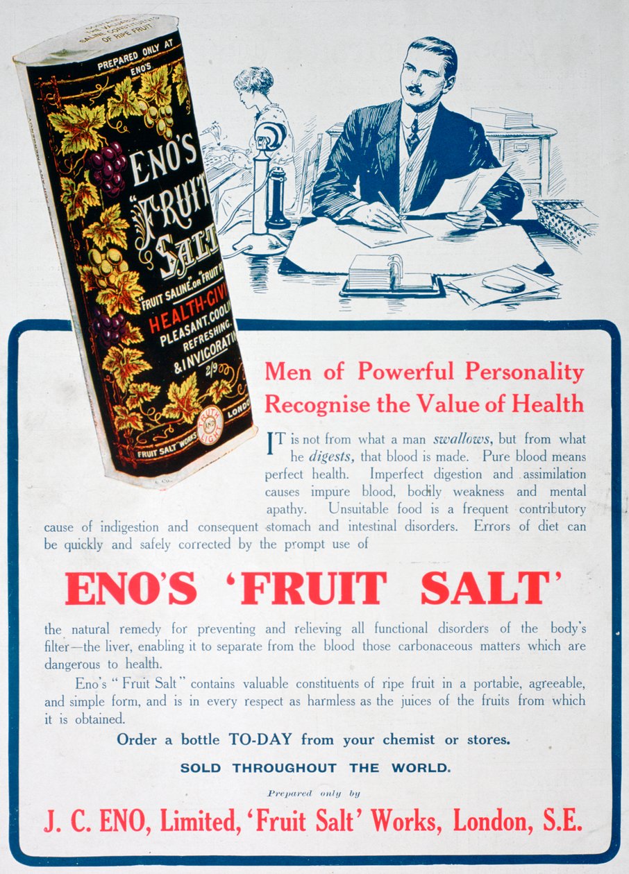 Enos Fruit Zout advertentie, 1915 door Unbekannt