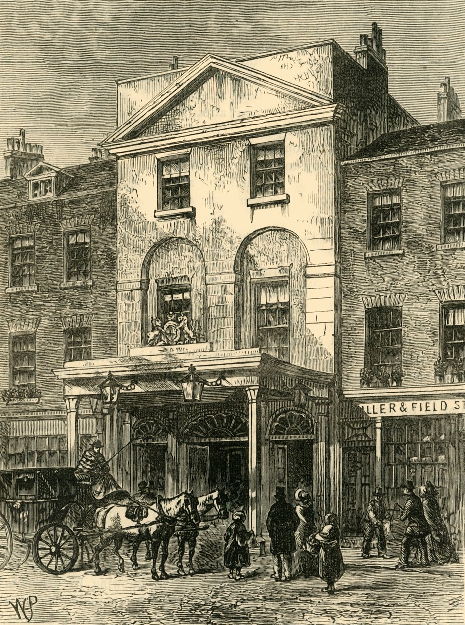 Ingang van Astleys Theater in 1820, ca. 1878 door Unbekannt
