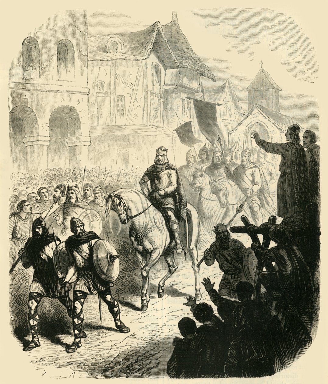 Intocht van Karel Martel in Parijs, na het verslaan van de Saracenen, 732AD, 1890 door Unbekannt