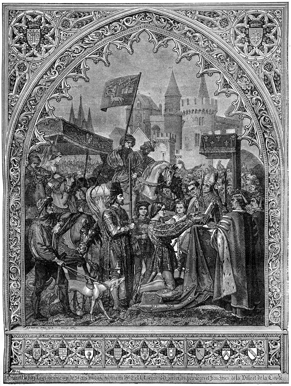 Intocht van Lodewijk XI van Frankrijk in Troyes, 1462 1882-1884 door Unbekannt