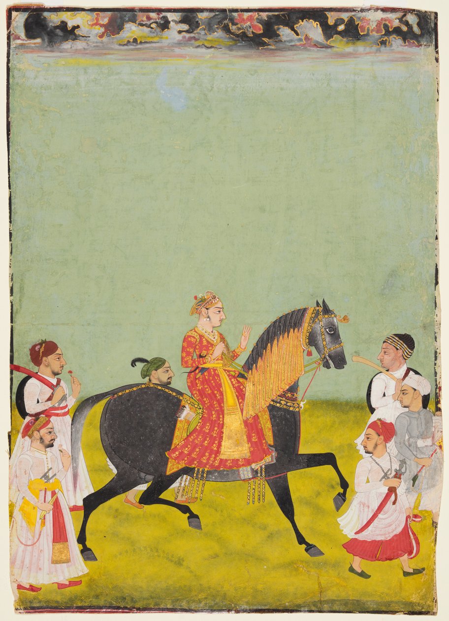 Ruiterstandbeeld van Raj Singh II, zoon van Pratap Singh, r. 1752-55, ca. 1760 door Unbekannt