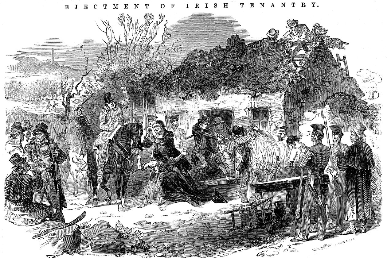 Uitgezette Ierse boerenfamilie, 1848 door Unbekannt