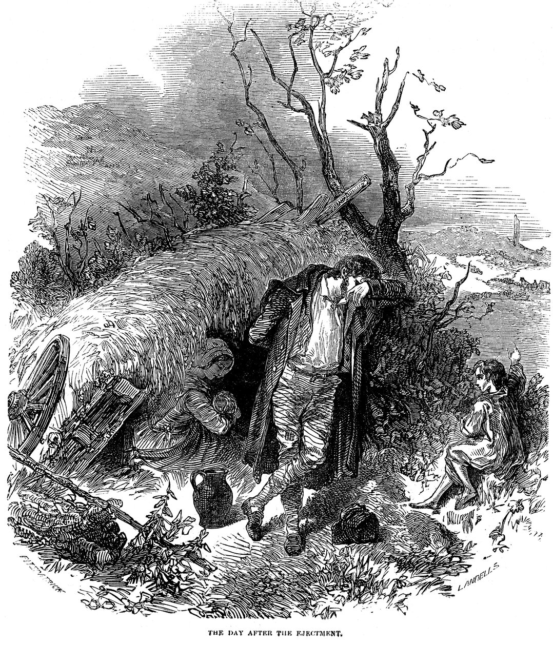 Uitgezette Ierse boerenfamilie, 1848 door Unbekannt