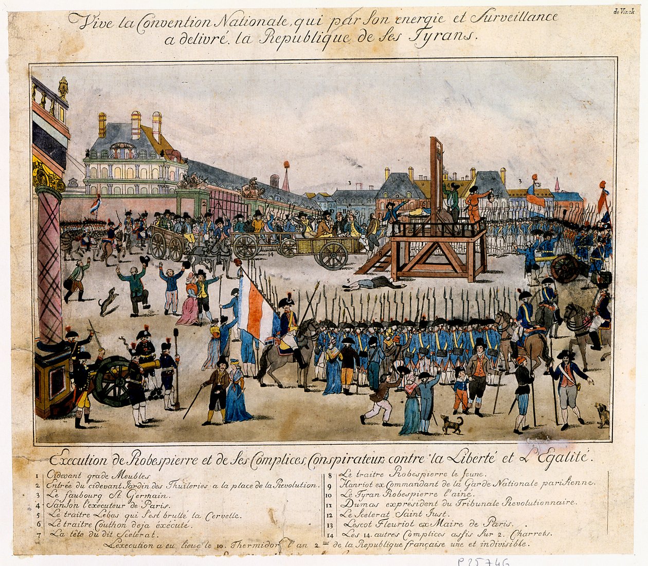 Executie van Robespierre en zijn handlangers, 1794 door Unbekannt