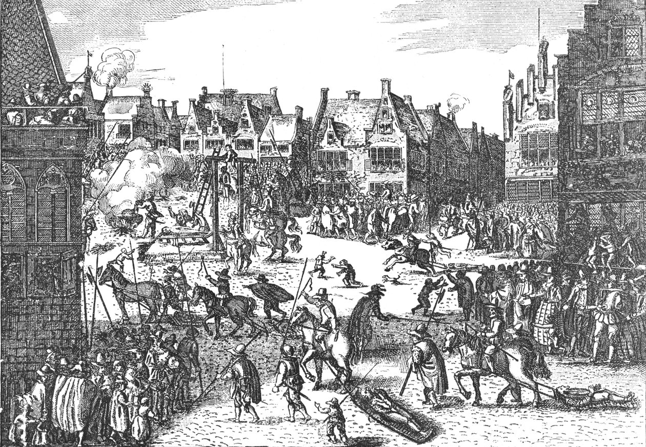 Executie van de samenzweerders van het Buskruitverraad in 1606, 1795 door Unbekannt