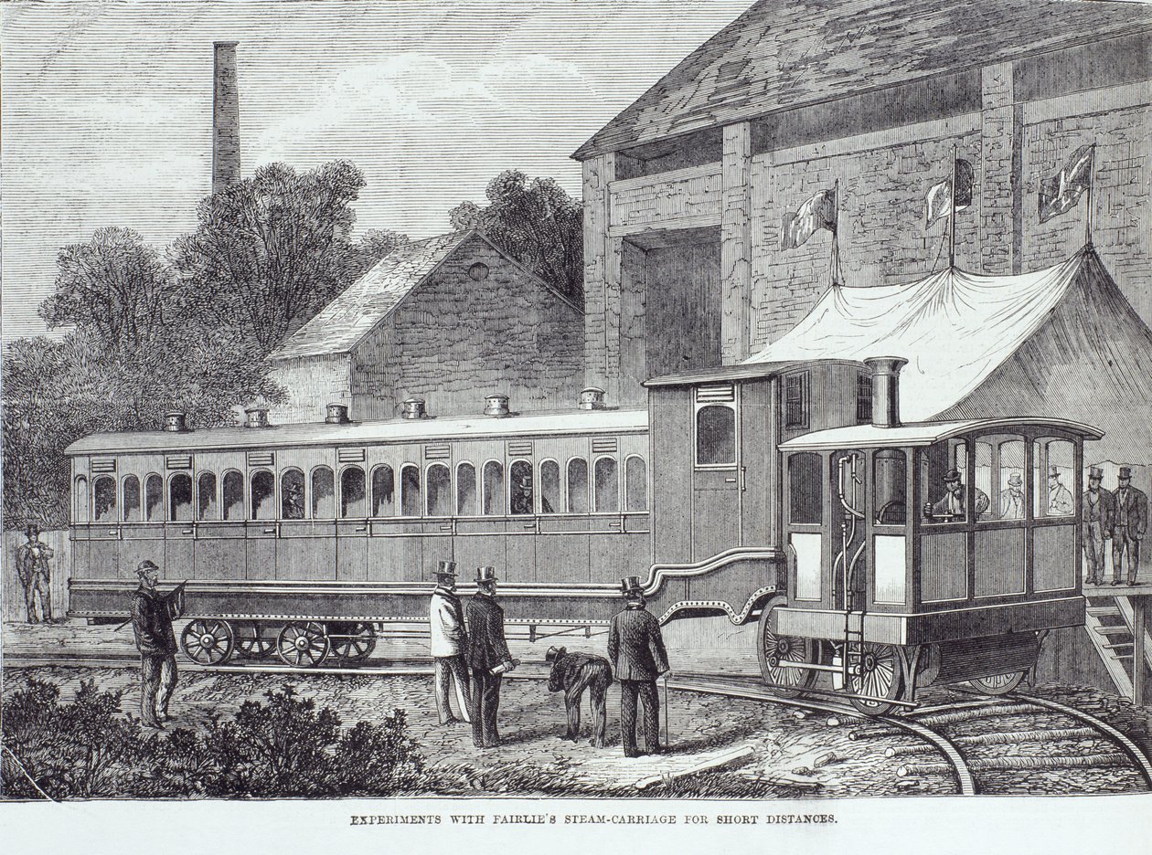 Experimenten met Fairlies stoomwagen voor korte afstanden, augustus 1869 door Unbekannt